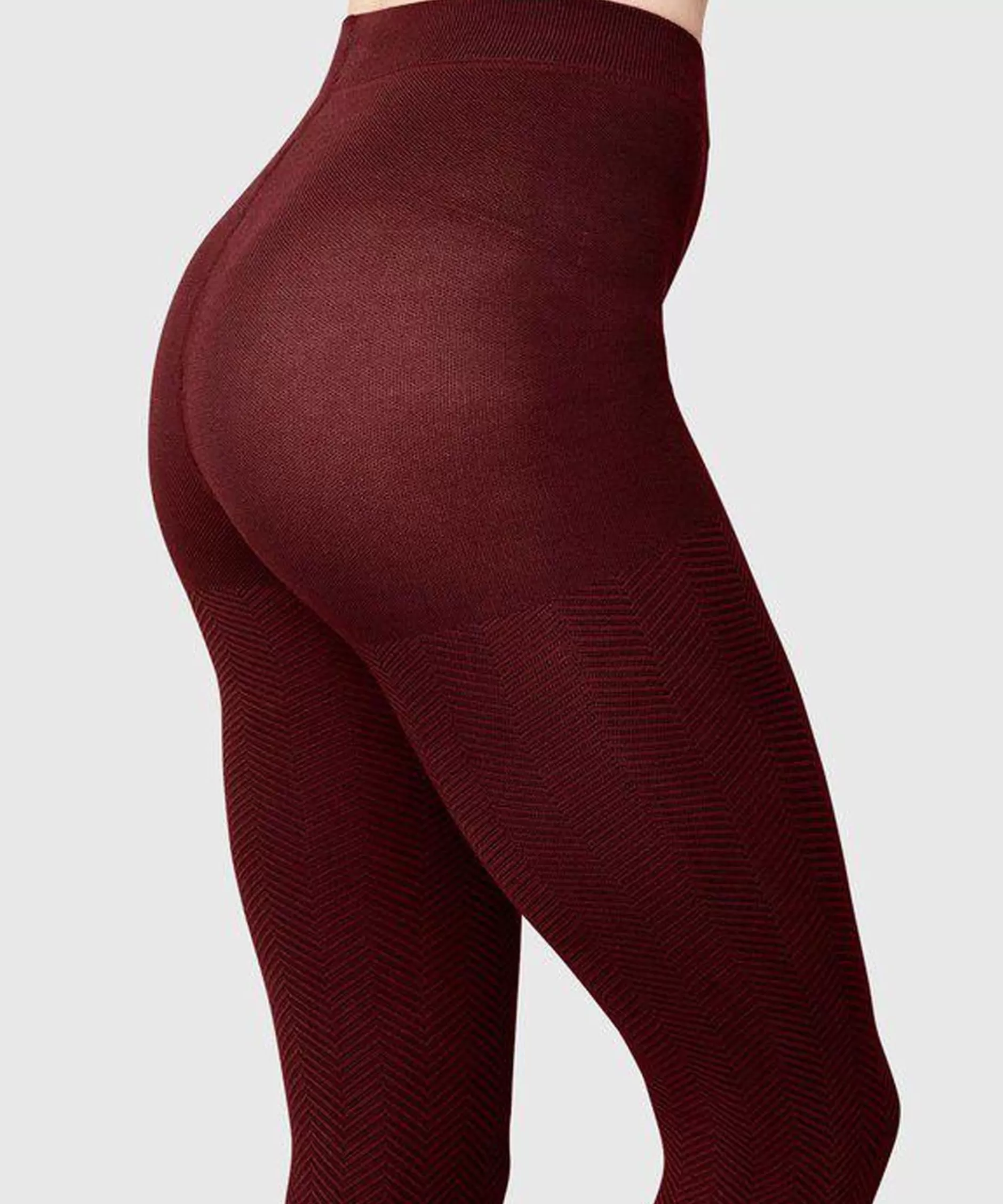 Best Sale jumperfabriken Hedda Chevron Tights Wine